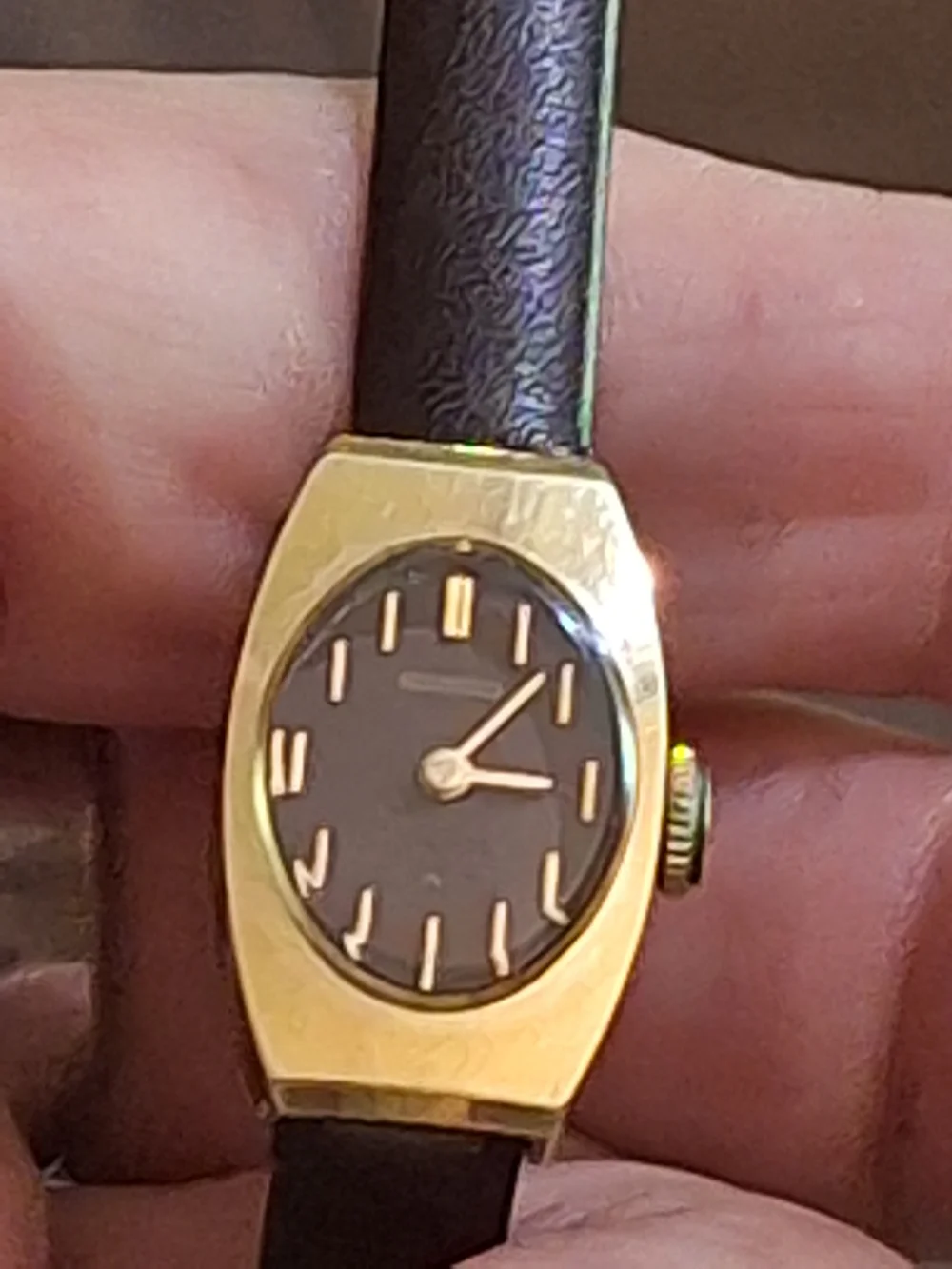 Vintage 1970s Seiko  Mechanical Wind-Up Watch Chocolate Brown Dial Runs Great!